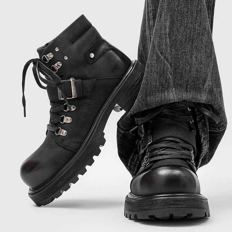 Brand Men Leather Boots Motorc - Luxury Lifestyle Products review and price
